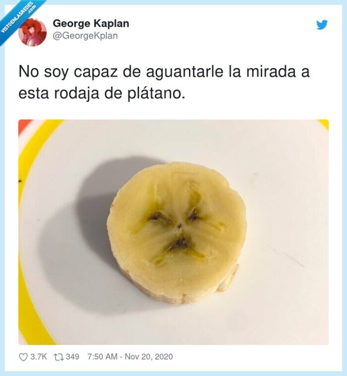 aguantarle,plátano,mirada,rodaja