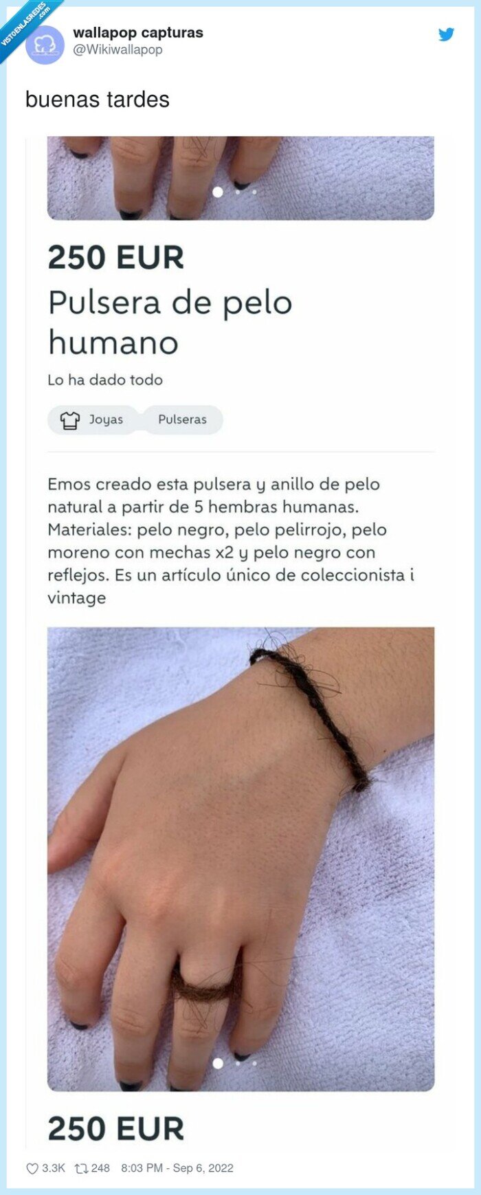 pulsera,pelo,wallapop