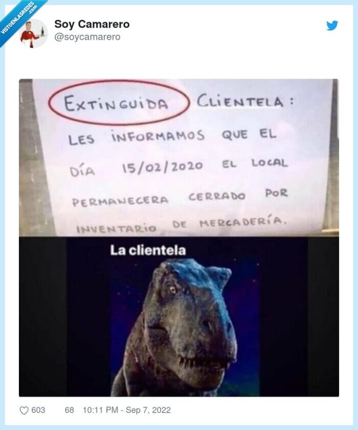 clientela,extinguida,dinosaurios