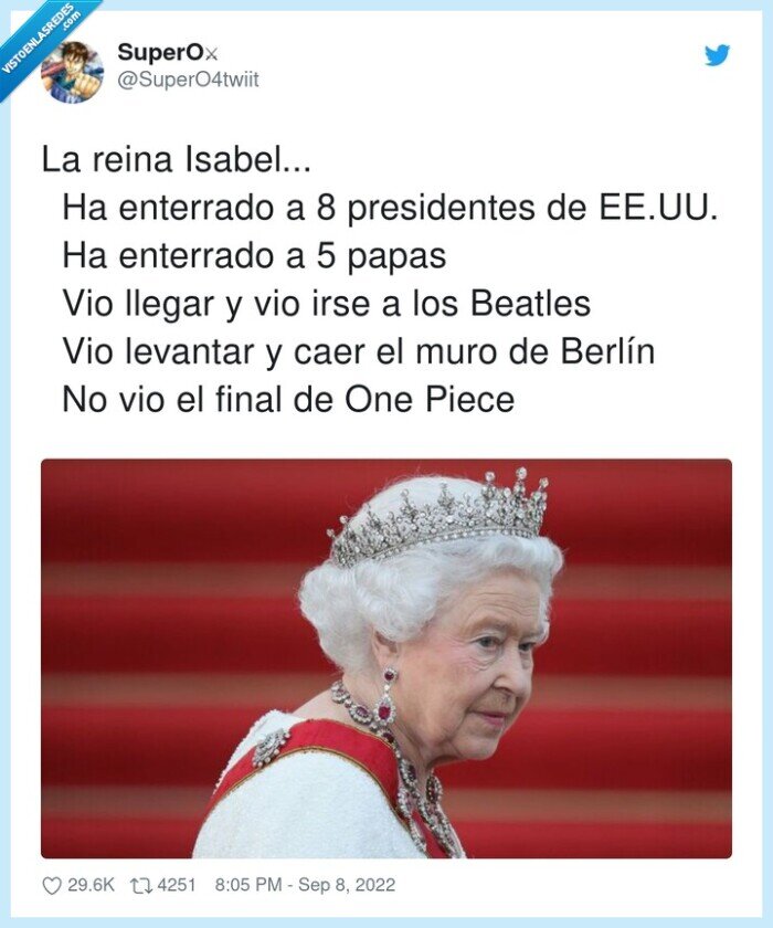 reina isabel II,dep,muerte,one piece