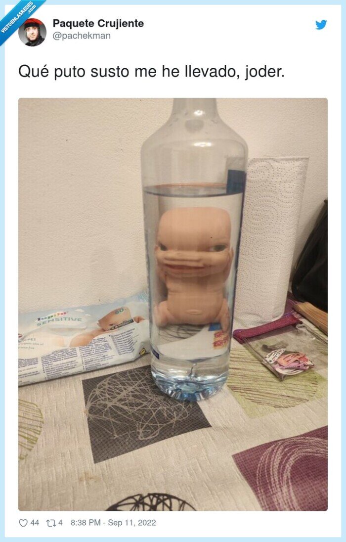 susto,vaso,bebé,efecto