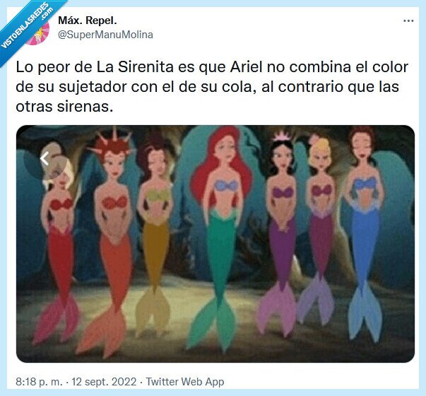 sirenita,ariel,combinar,sujetador,color
