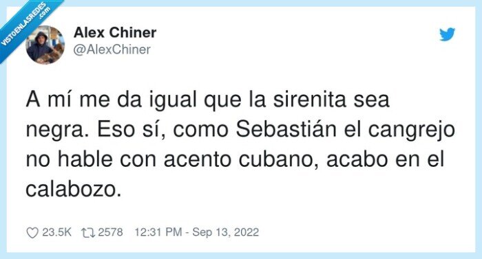 sebastián,cangrejo,sirenita,cubano,acento