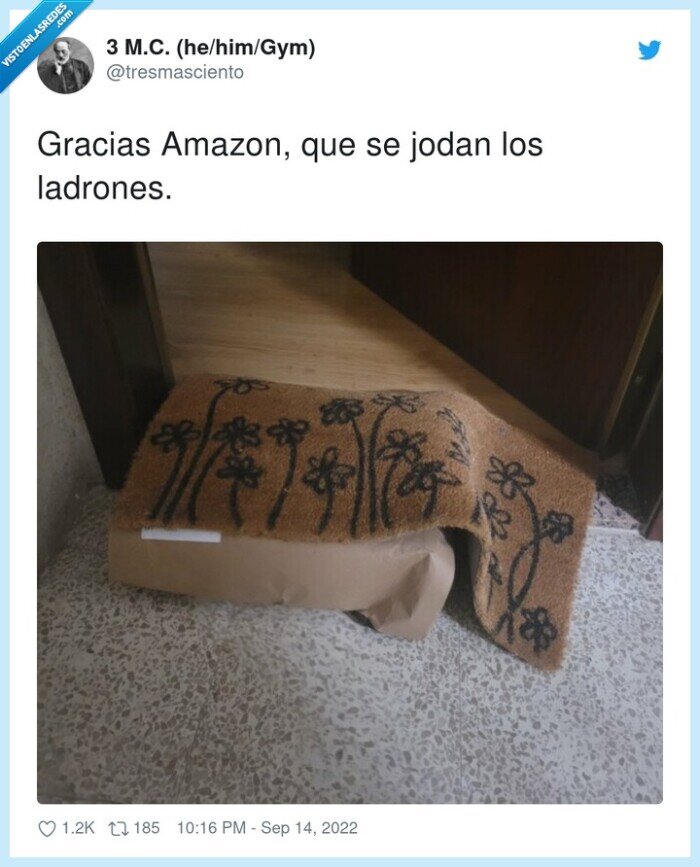 amazon,paquete,felpudo,debajo