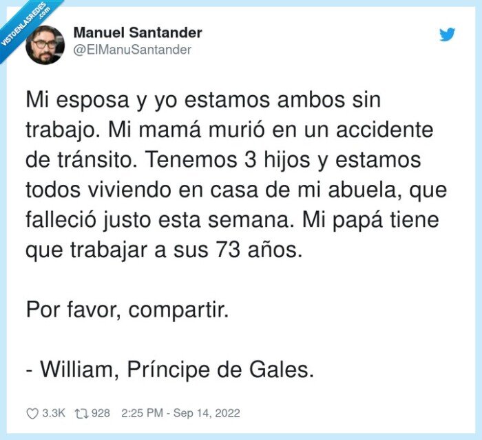 príncipe,compartir,falleció,accidente,tránsito,reina isabel ii,carlos iii