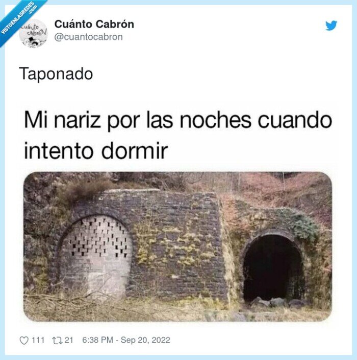 taponado,tunel,nariz,dormir
