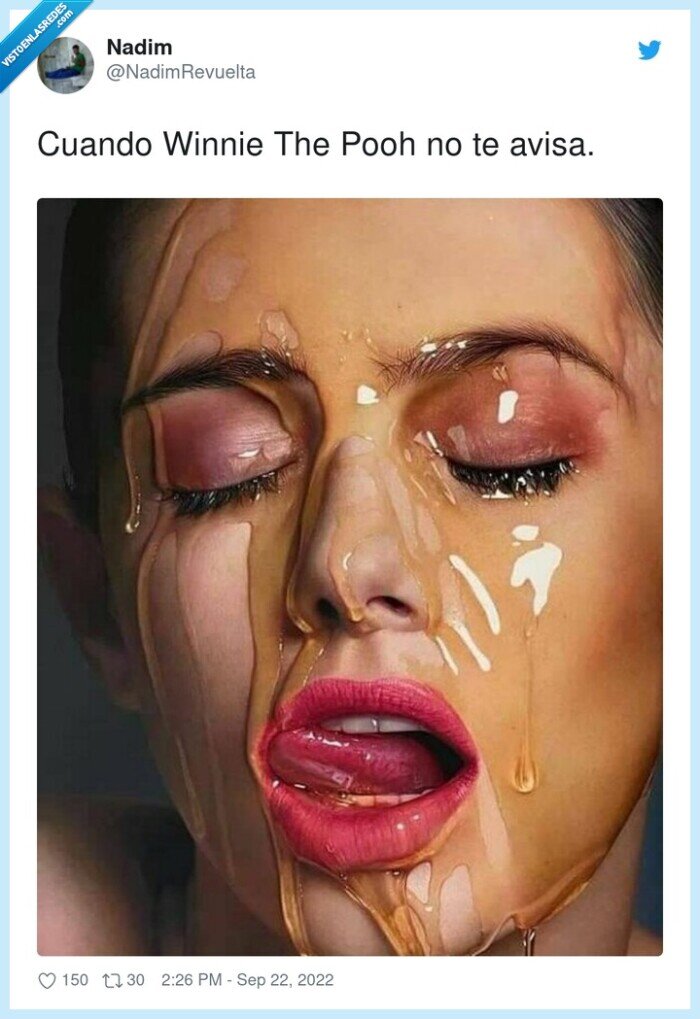 miel,pooh,encima,cara,facial