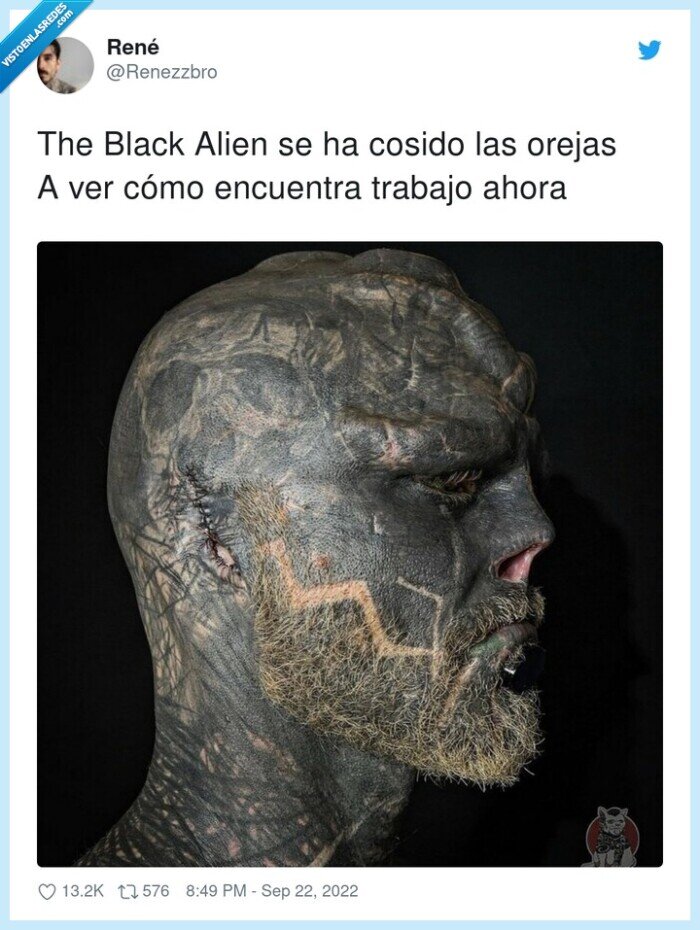 trabajo,cosido,orejas,black alien