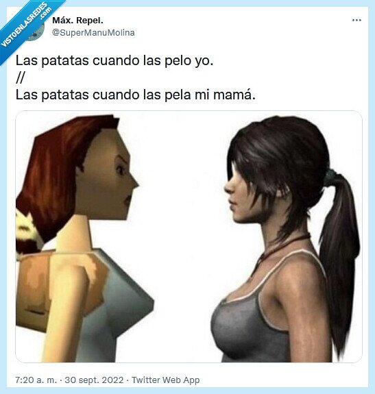 patatas,pelar,madre,tomb raider