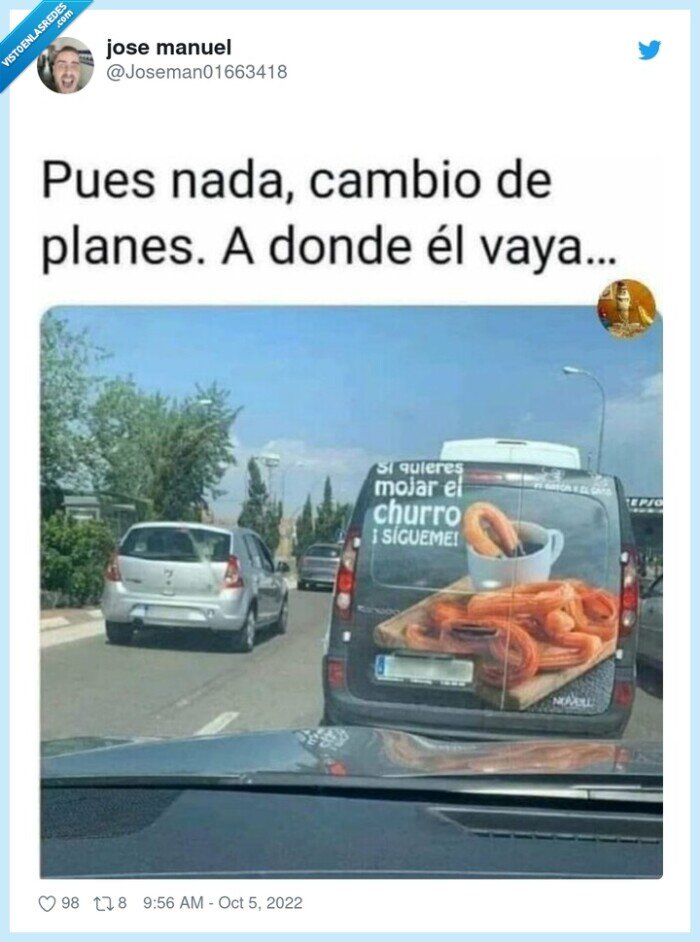 furgoneta,churros,mojar,seguir