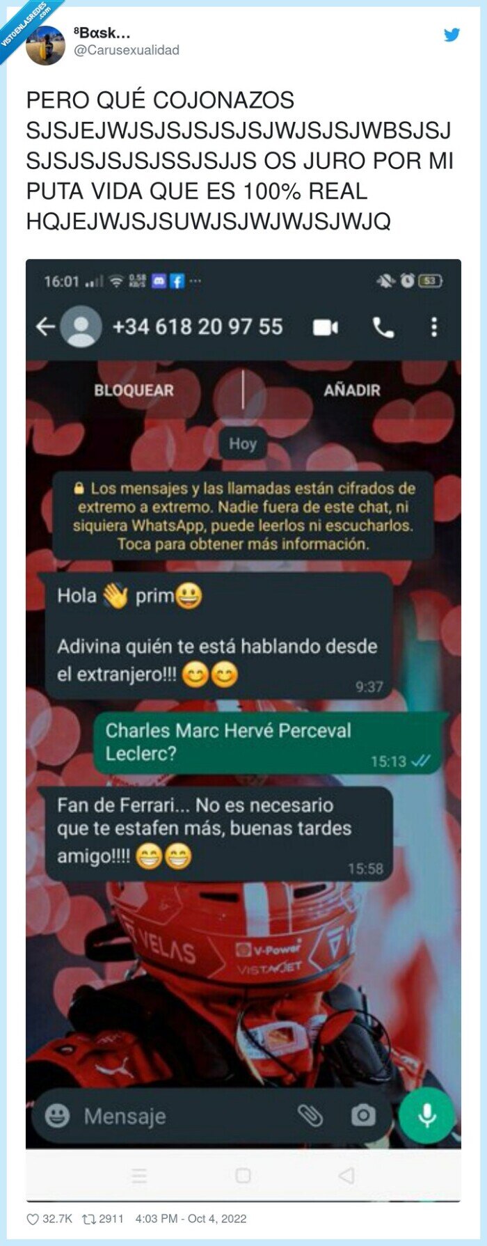 ferrari,estafa,whatsapp