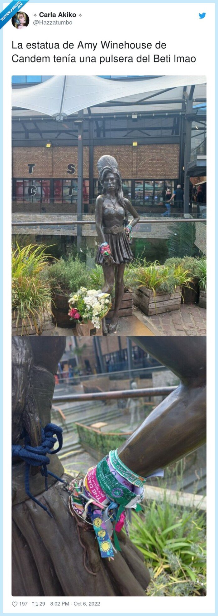 amy winehouse,estatua,pulsera,candem,betis