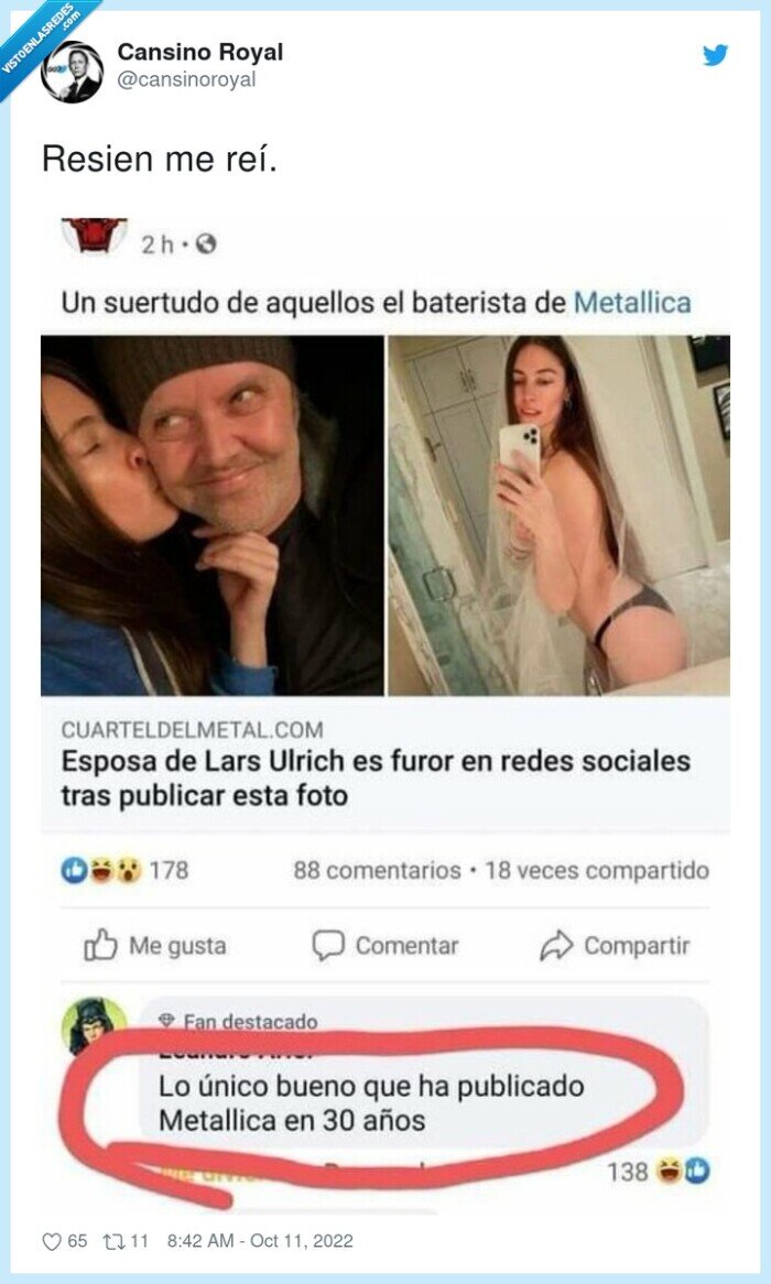 metallica,bueno,hija,lars ulrich