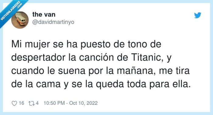 despertador,canción,titanic,mañana,cama,echar