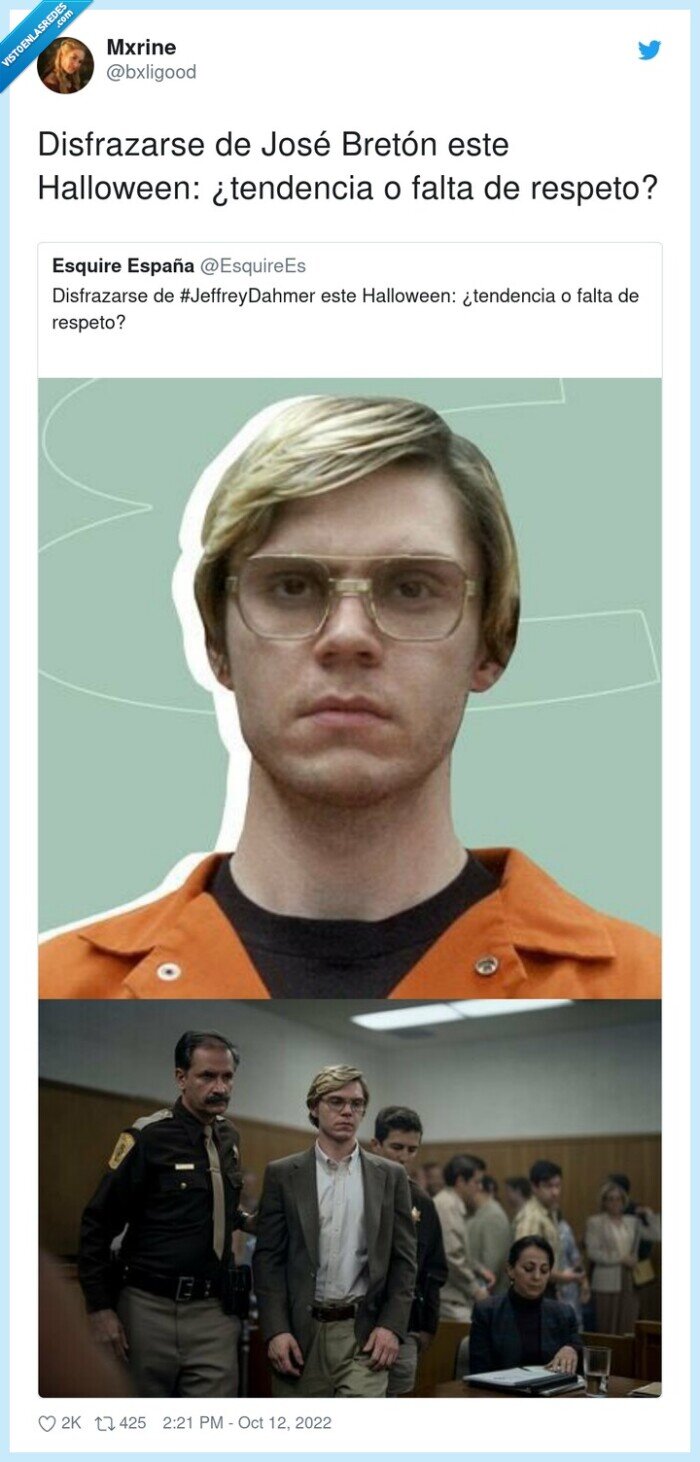 disfrazarse,halloween,tendencia,respeto,josé bretón,jeff dahmer