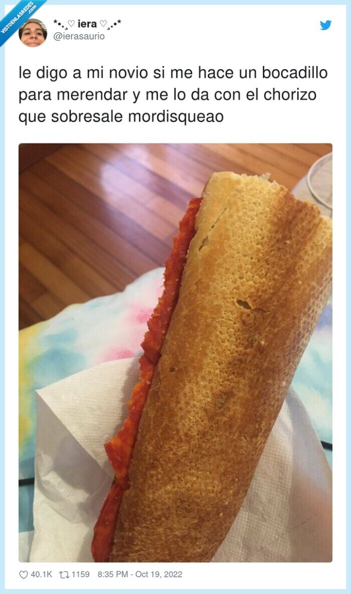 mordisquear,bocadillo,sobresale,merendar,chorizo,novio