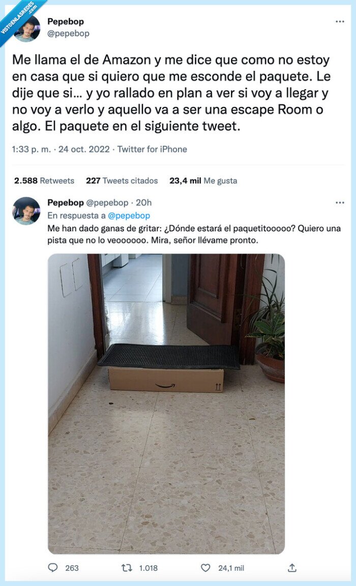 amazon,escondido,felpudo,paquete,esconde