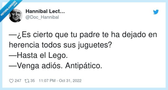 antipático,herencia,juguetes,lego,dejado,adiós
