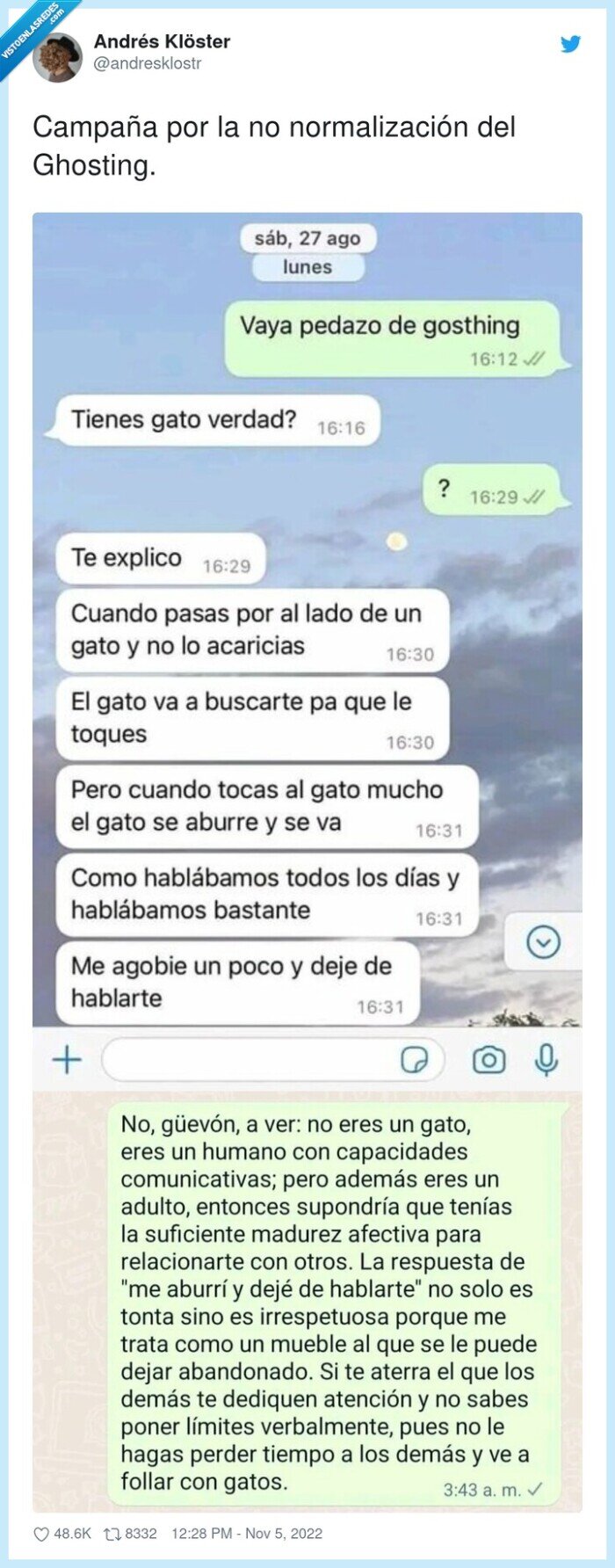 normalización,campaña,ghosting,gatos