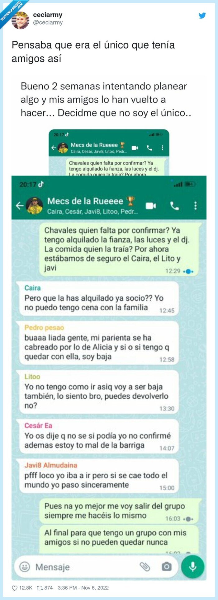 amigos,quedar,bajas