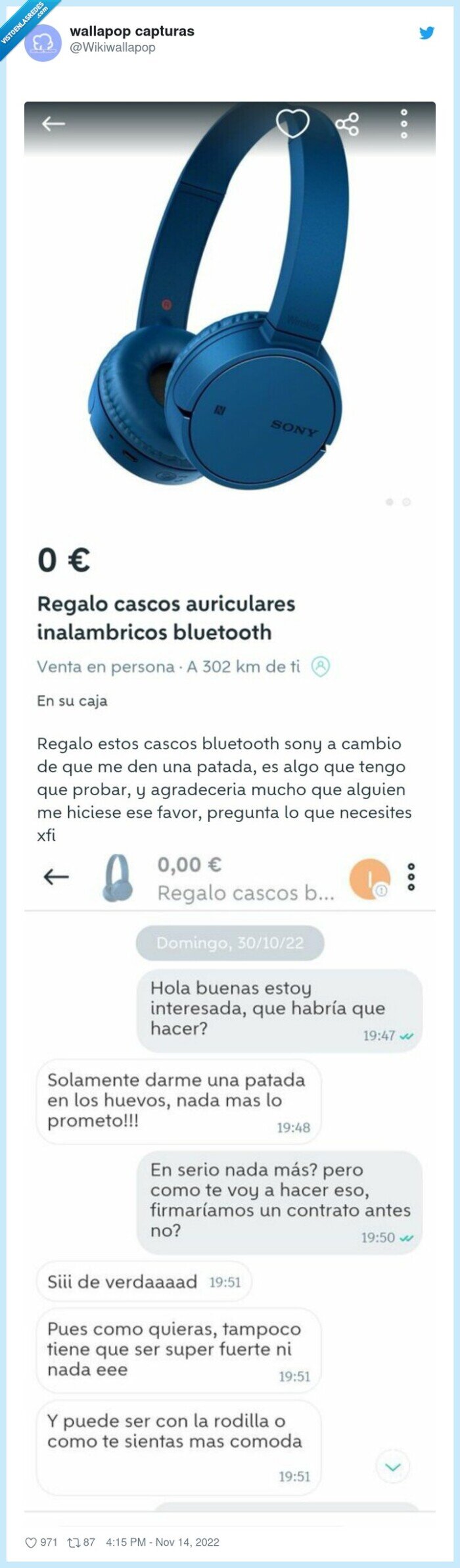 wallapop,auriculares,patada,regalo