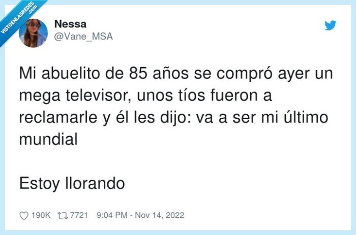 reclamarle,televisor,abuelito,llorando,comprar,tv,mundial