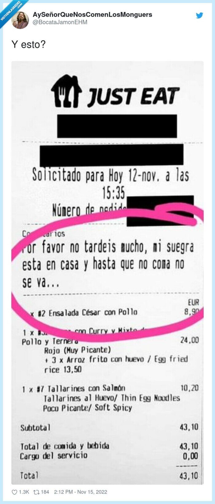 suegra,comida,rapido,just eat