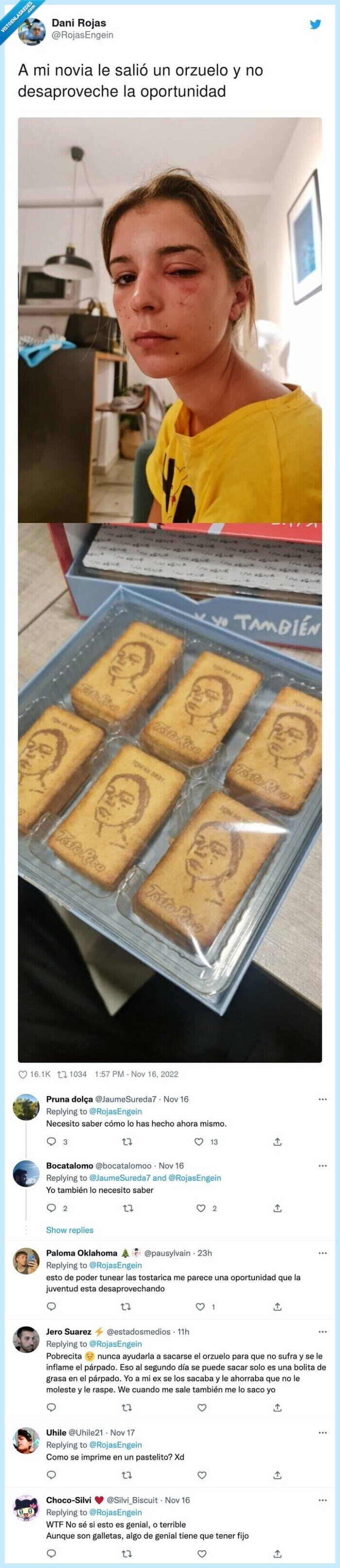 galletas,cuetara,cara,foto,orzuelo,novia