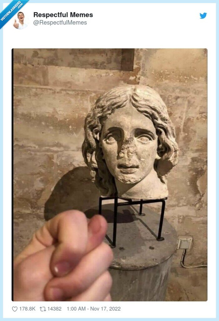 nariz,quitar,estatua