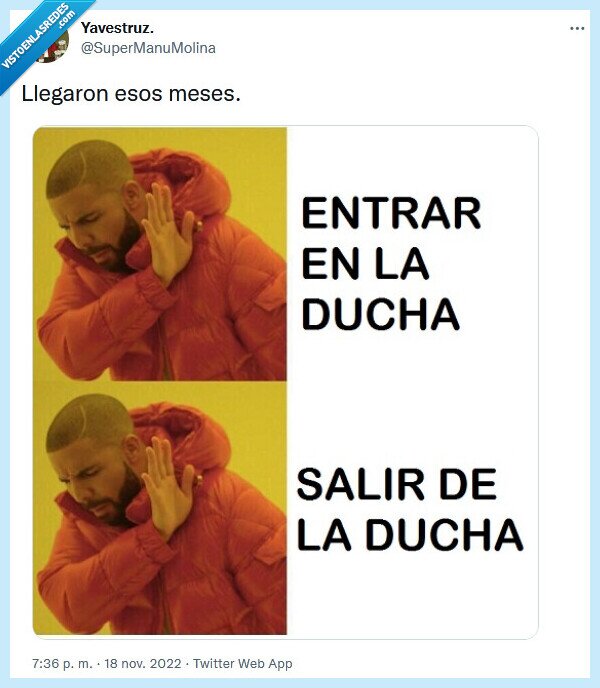 entrar,salir,ducha,frío