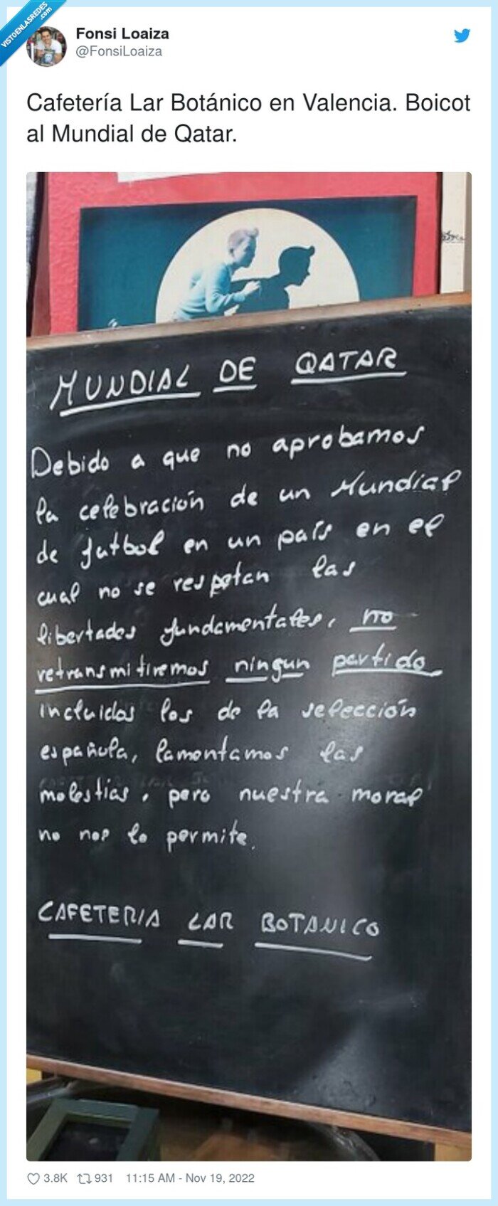 cafetería,botánico,valencia,mundial,boicot,qatar