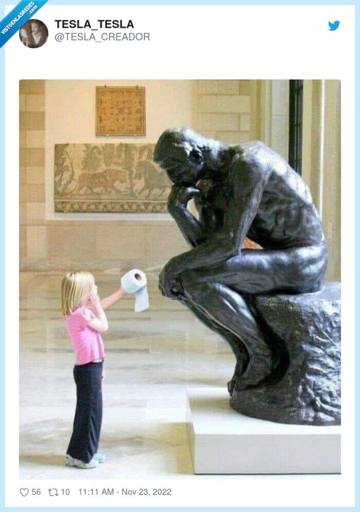 papel de wc,niña,estatua