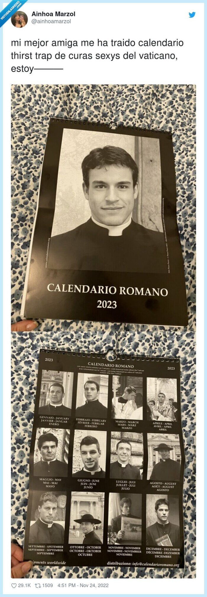 calendario,vaticano,curas,pibones