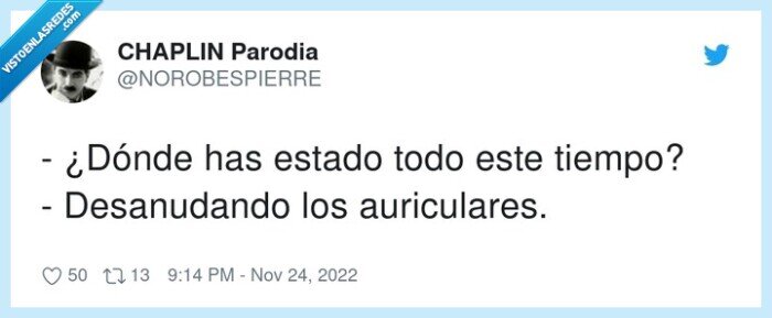 auriculares,desanudando,liados
