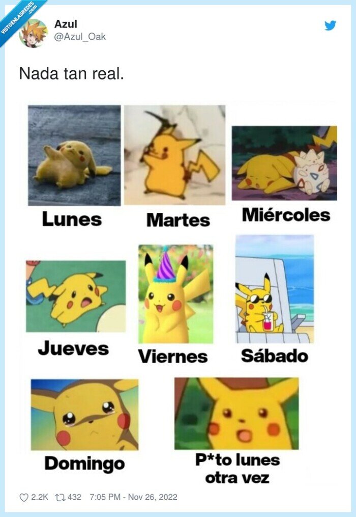 pikachu,días,semana