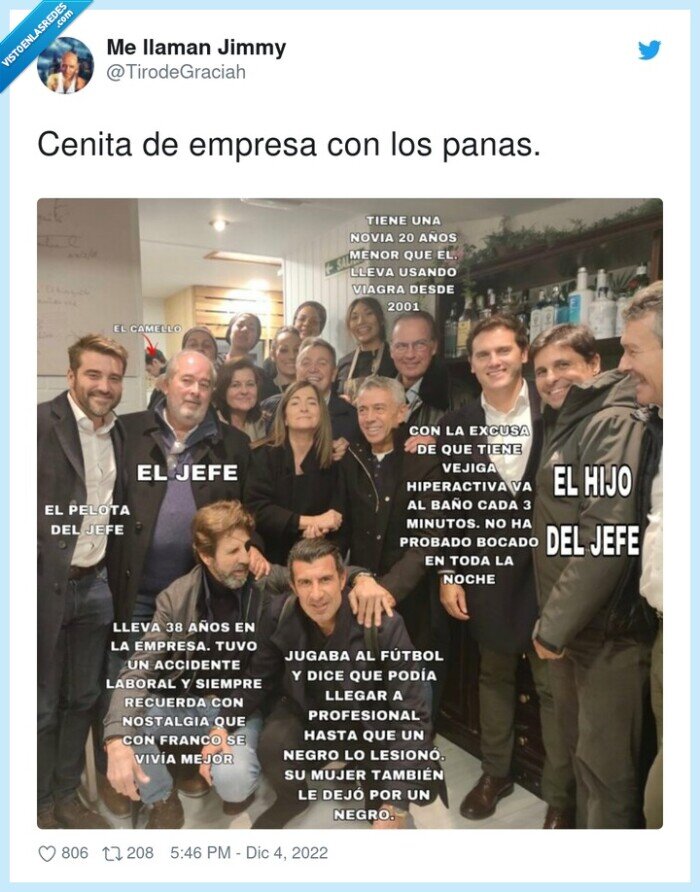 cena de empresa,cenita,panas,derechas