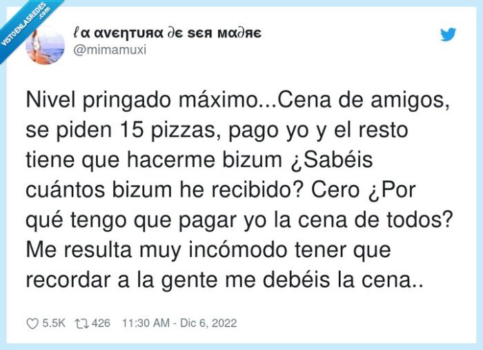 bizum,pagar,recordar,pizzas,amigos