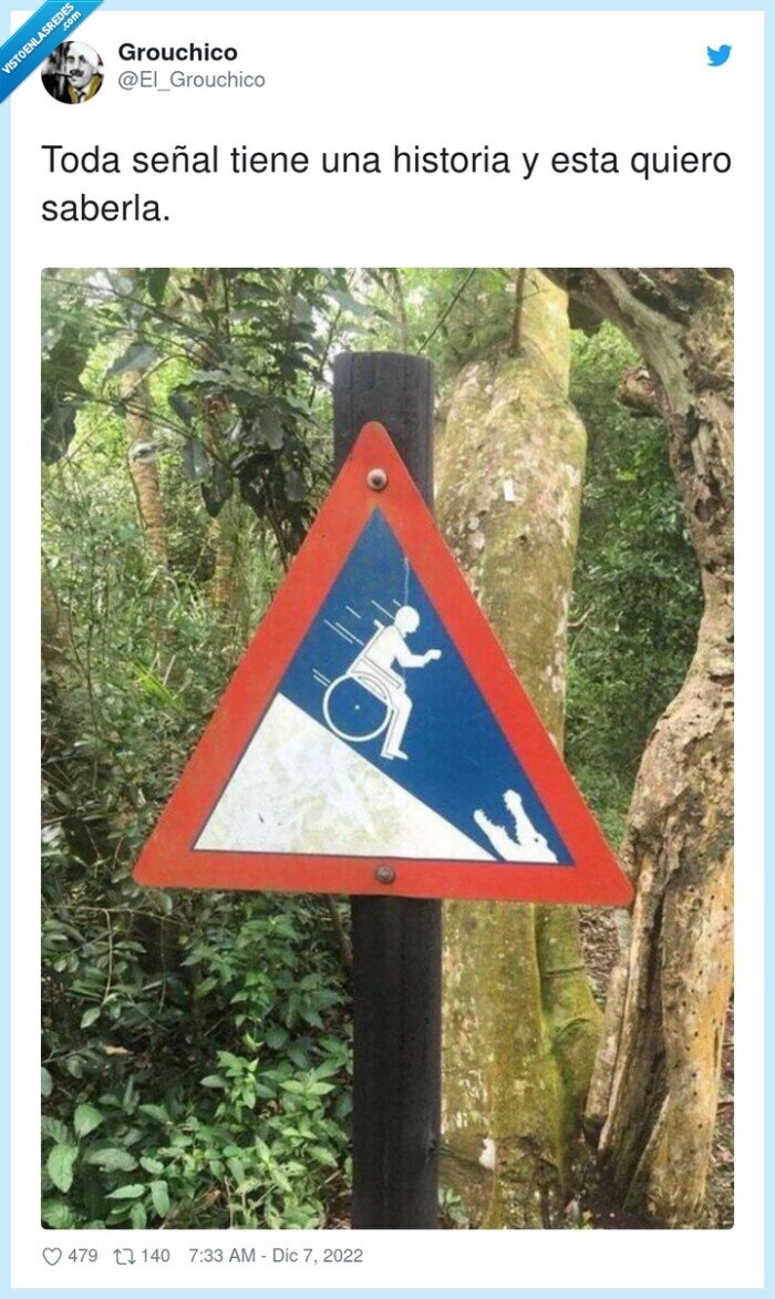 historia,saberla,señal,cocodrilo,silla de ruedas