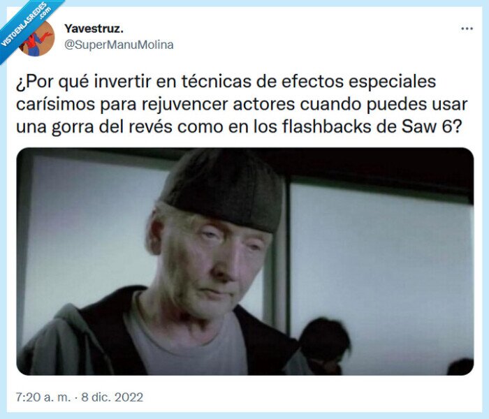 gorra,efectos especiales,saw,rejuvenecer