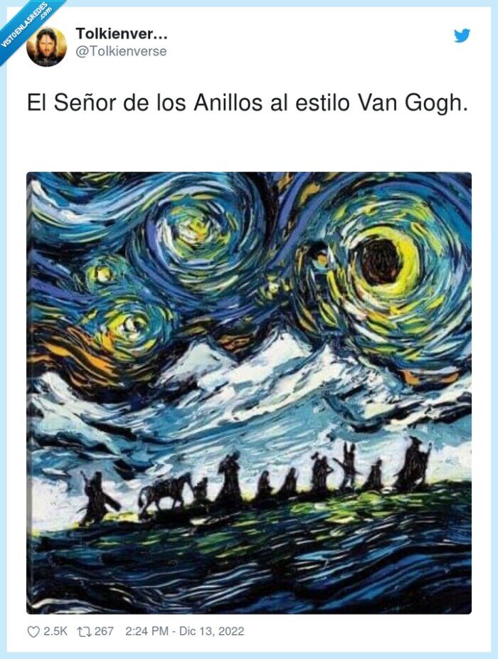 señor de los anillos,estilo,van gogh