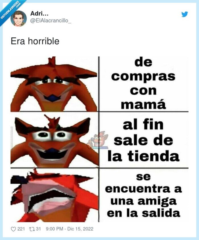 crash bandicoot,compras,madre