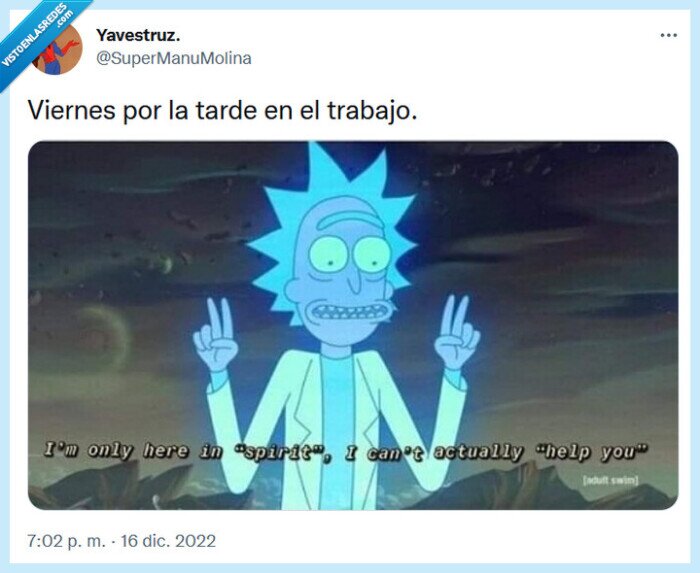 viernes,tarde,trabajo,rick and morty