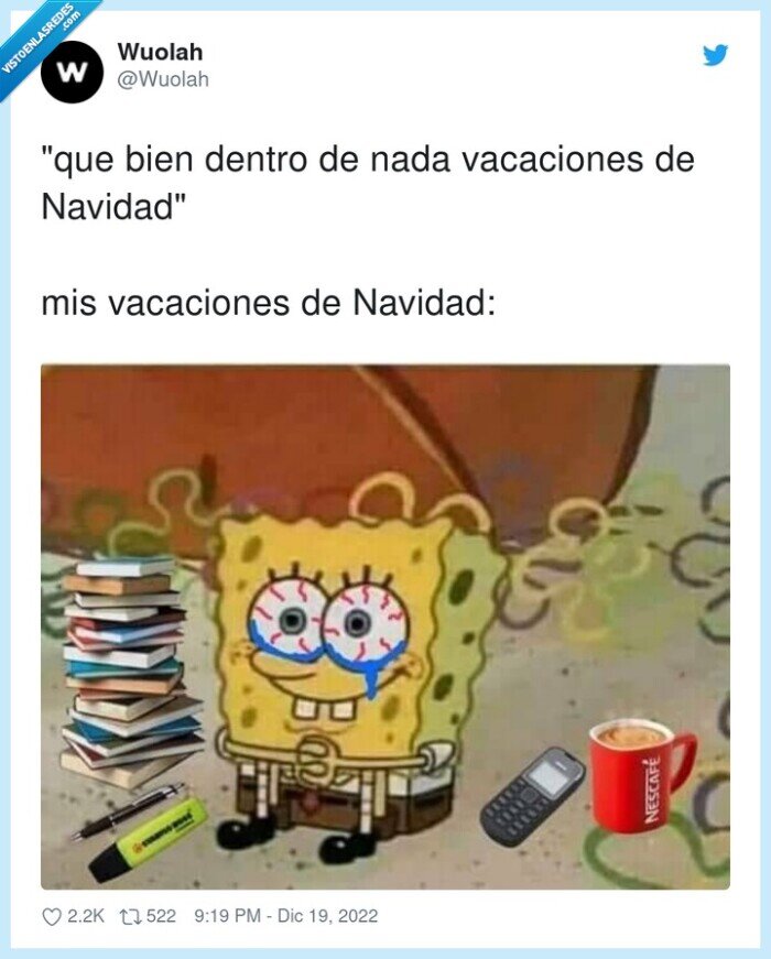vacaciones,navidad,estudiar,nervios,bob esponja