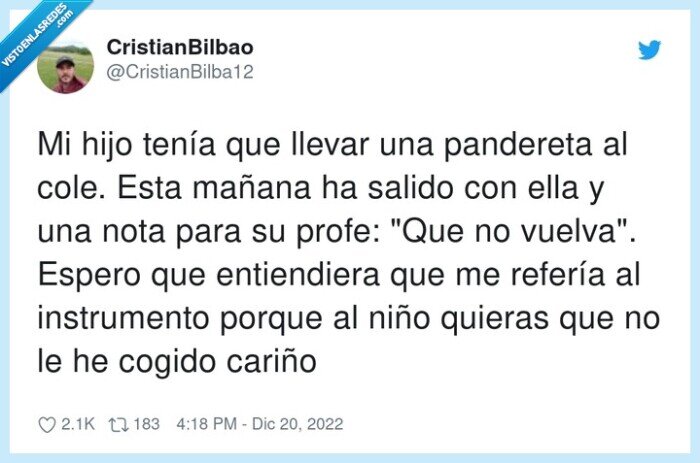 instrumento,pandereta,niño,devolver