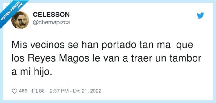vecinos,traer,tambor,reyes magos