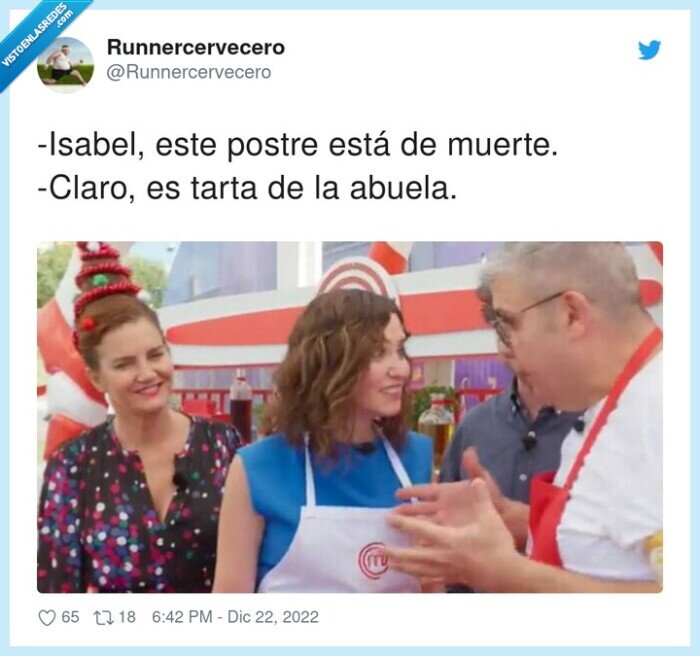 isabel ayuso,postre,muerte,claro,abuela