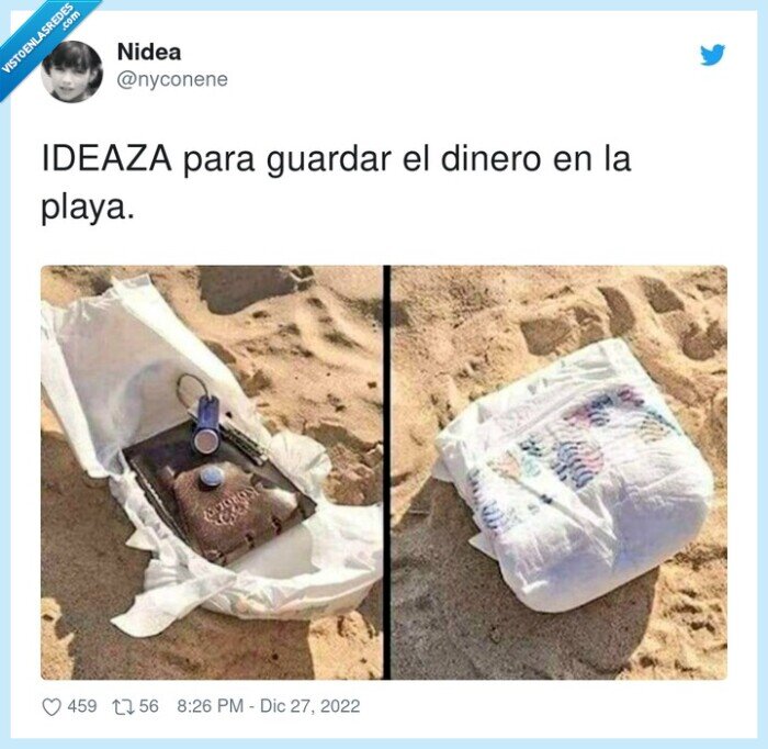 guardar,ideaza,dinero,playa,pañales