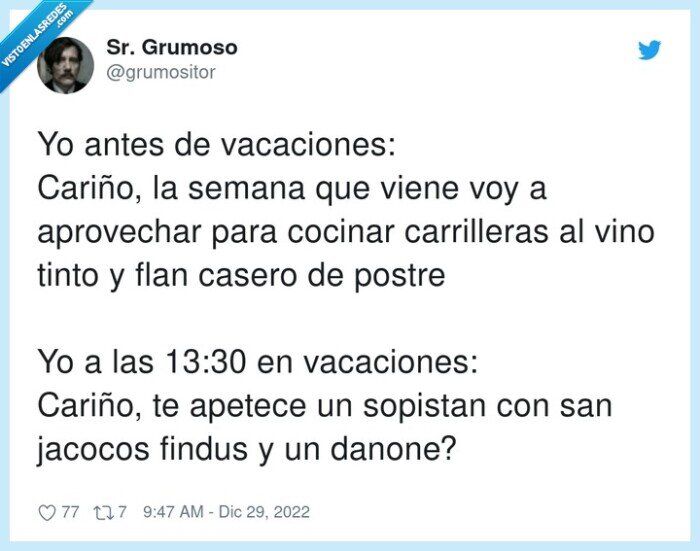 aprovechar,vacaciones,cocinar,vago,no hago nada,cariño,jacocos
