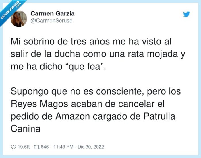 consciente,patrulla canina,regalos,cancelar,sobrino,reyes magos