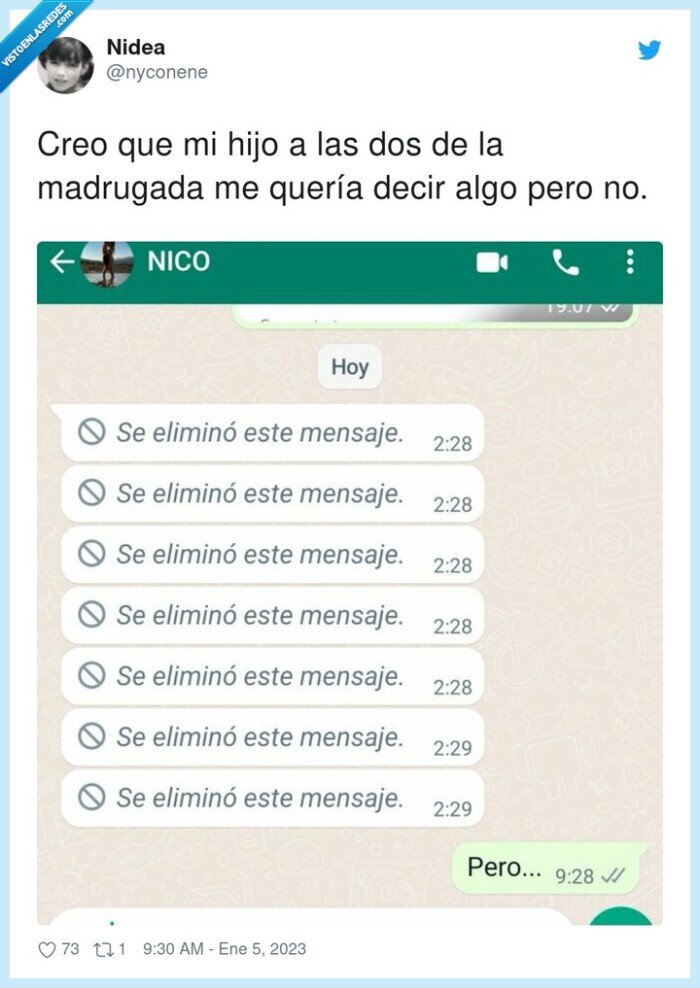 madrugada,decir,whatsapp,hijo,eliminado